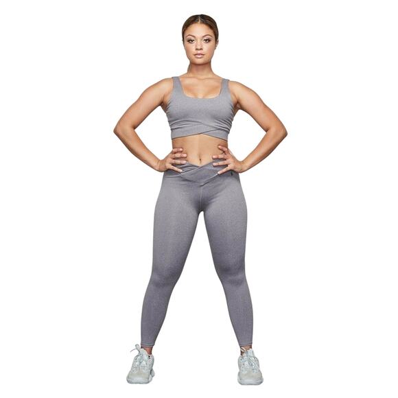 GOOD AMERICAN NEW $65‎ The Cutaway Bralette Sports Bra in Gray 0 / XS - Picture 4 of 4